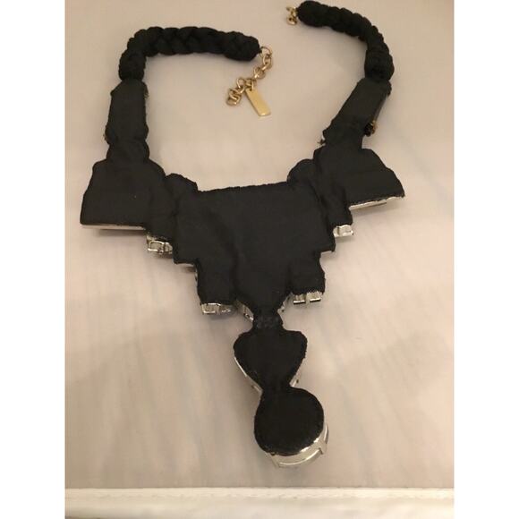 Vintage 1980s OSCAR DE LA RENTA Geometric Massive Statement Necklace - Picture 7 of 8